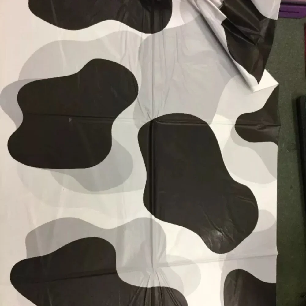 3 Birthday Party Cow Spots Farm Plastic Table Cover Cow Print 54 x 72 Farm Party